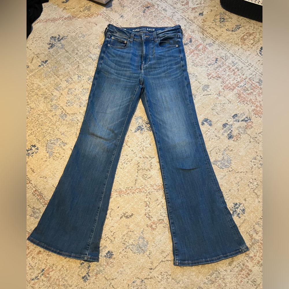 American eagle super hi-rise flare jeans